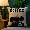 Creative Coffee Illustration Pillow Case Plush Fabric Soft Double Sided Print Home Sofa High Quality Cushion Cover Throw