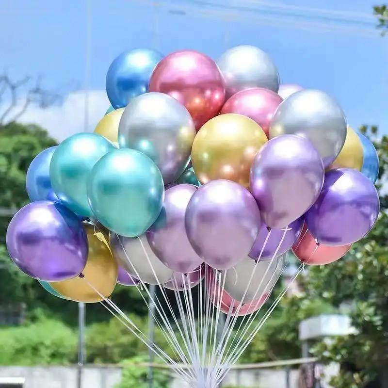 10 Inch Metallic Pink Balloons Metal Blue Silver Gold Balloon Wedding Anniversary Birthday Party Baby Shower Decoration