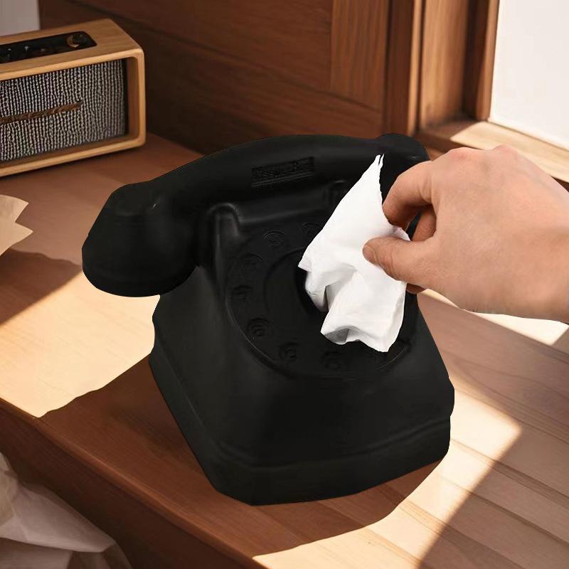 Old-Ed Telephone Tissue Box Luxury European-Style Funny Tissue Box Housewarming Gift Ornaments