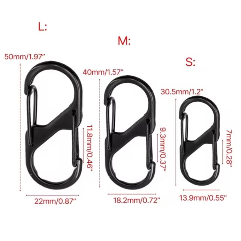 10 Pezzi Gancio Metallico a Forma di S Multiuso, Appendiabiti Double-Sided Resistente per Campeggio Pesca Viaggio, Design con Molletta a Molla