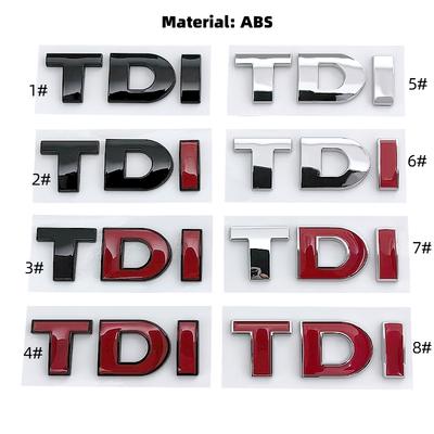 3D ABS Schwarz Logo TDI Emblem Auto Kofferraum Abzeichen Aufkleber Für Passat Jetta Touareg Tiguan Touran Golf 4 5 6 Caddy TDI Aufkleber Zubehör