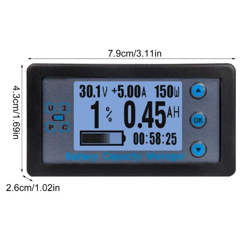 Batterietester 0-500A Voltmeter Amperemeter Multimeter mit Shunt Autobatterie Coulometer Stromdetektor Tester für Wagen