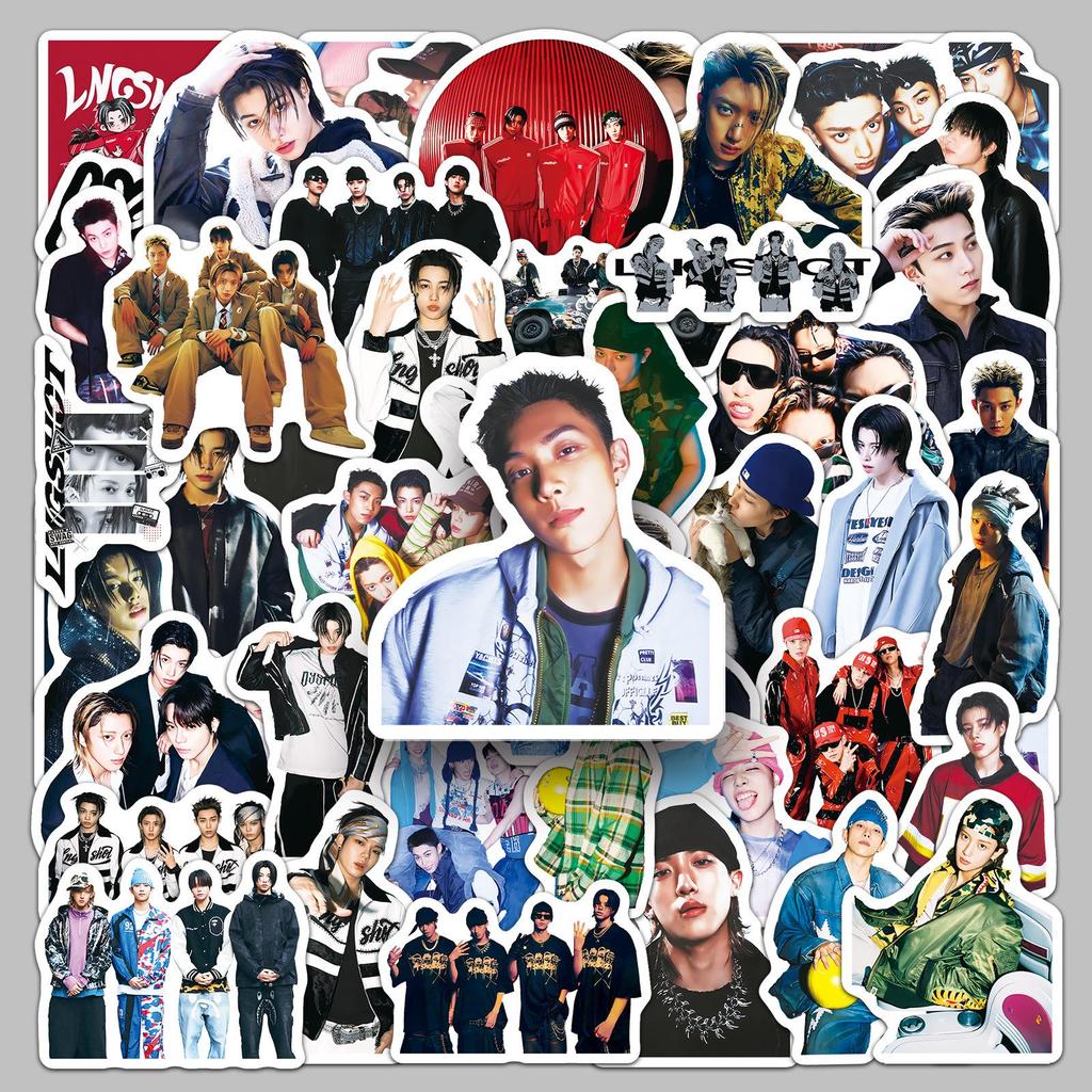 50 Lngshot Stickers: Korean Boy Group Star Merch for Phone Cases & Journals