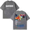 Quevedo El Baifo Album 2026 Tour Graphics Vintage Washed T Shirt Men Women Fashion Tshirt Shortsleeved Loose Cotton Tshirts
