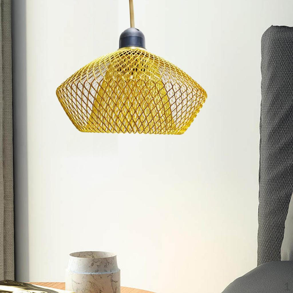 Iron Wire Lampshade Bulb Guard Dome Lamp Shade Bedside Table Hollow Basket Metal Mesh