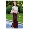 Acetate Satin Skirt Summer New High Waist Drape Casual Temperament Thin Skirt