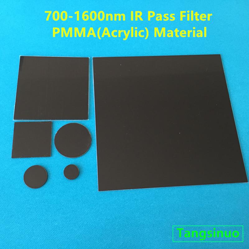 Various sizes 700-1600nm IR Infrared Black Filter IR700 PMMA Acrylic Resin 5pcs 20x2.0mm