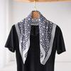 Spring and Summer Fashion New French Silk Scarf Women's Thin Summer Design Sense Fashion Shawl with Black and White Scarf