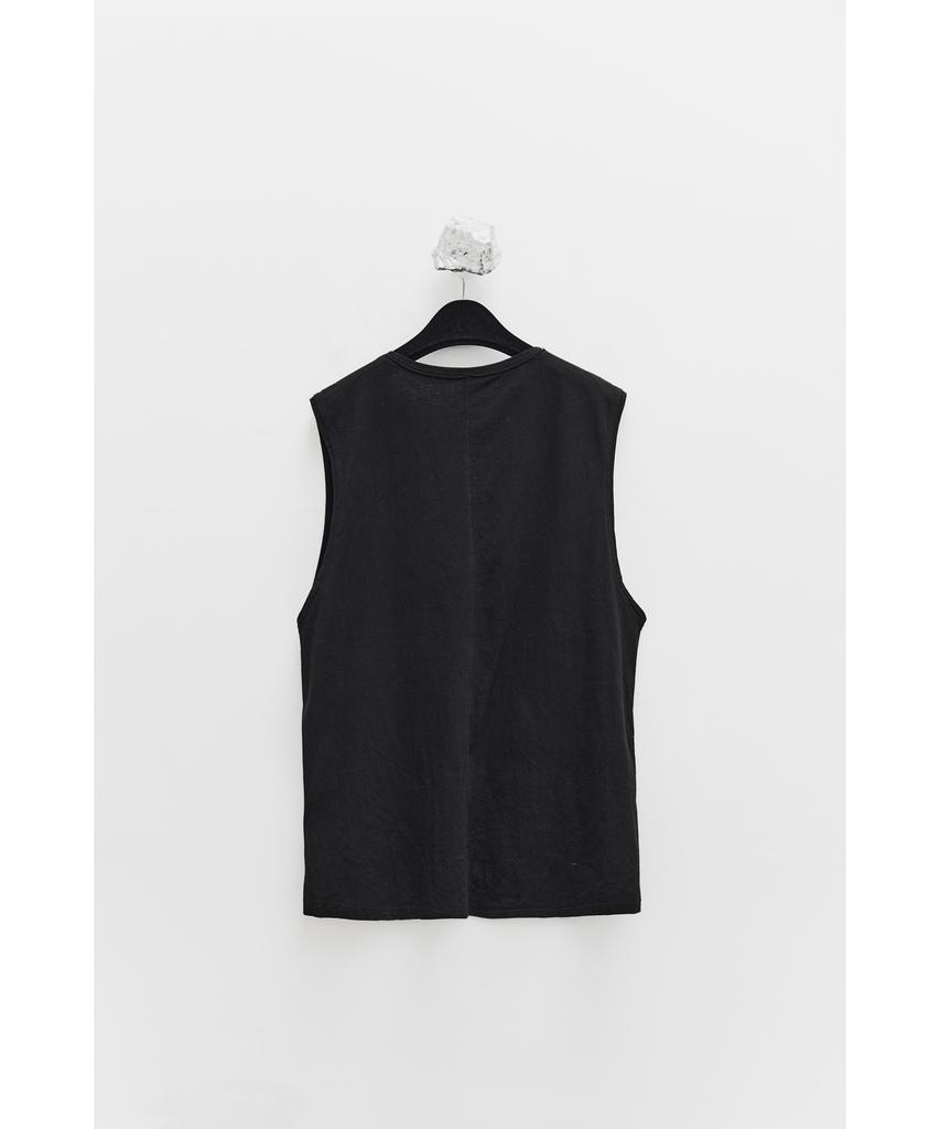 YOUTH Cut-Off Slit Sleeveless - Black