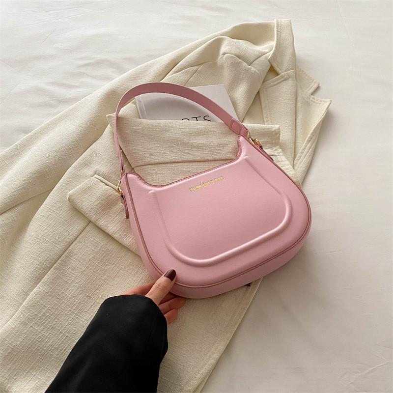 Trendy Versatile Women's Shoulder Bag Beautiful Stylish Crossbody Underarm Bag In Black White Pink And Brown Colors