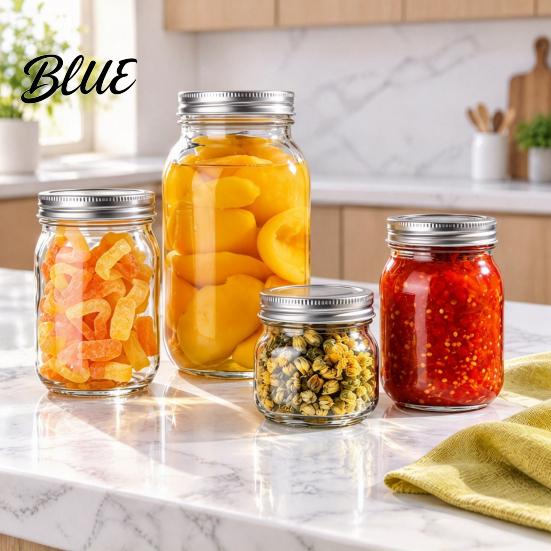 Weithals-Einmachgläser zum Einkochen Glasbehälter mit luftdichtem Deckel Wiederverwendbar Klar Behälter für hausgemachte Marmelade Einfache Reinigung Lagerung Lebensmittel und Fermentation