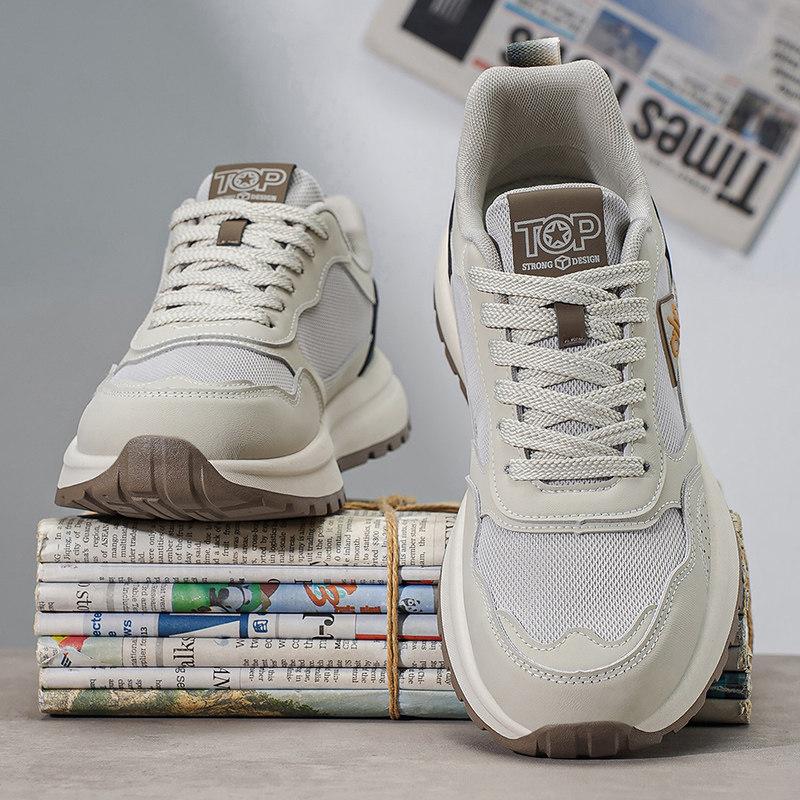 

New spring casual height increase running sneakers youth mesh breathable dad shoes 44 [standard sports code] абрикосовий