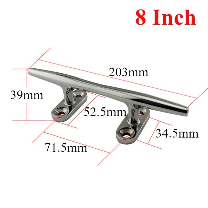 1Pc Marine Polished Heavy Duty Boat Cleat Hollow Base Cleat Stainless Steel Boat Dock Rope Line Cleat 4/5/6/8/10/12 Inch