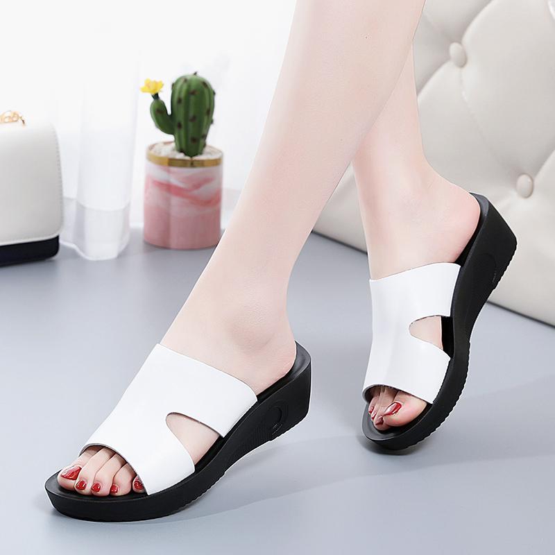 2025 New Fashion Summer Women's Sandals Luxury Wedges Slippers Black Platform Shoes for Women Shoes Zapatos De Mujer
