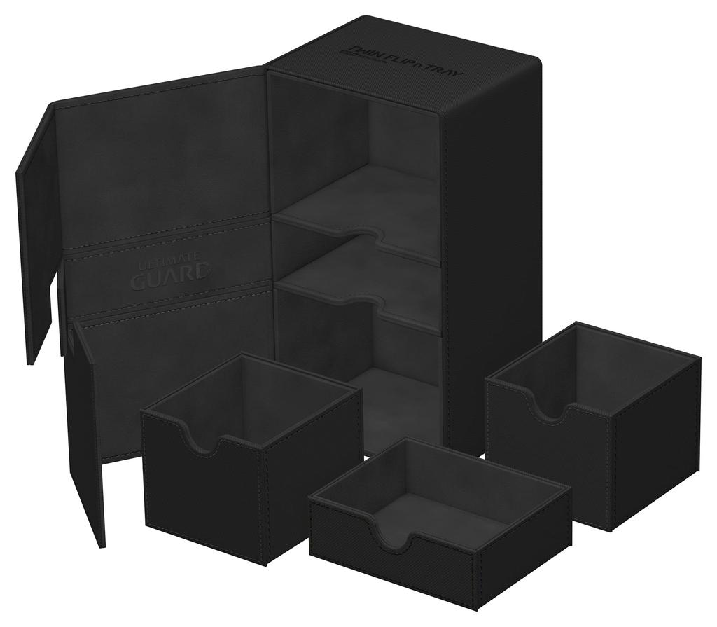 Ultimate Guard Dobbel Kortboks Xeno Skin Monokrom Svart Flip`n`Tray 200+