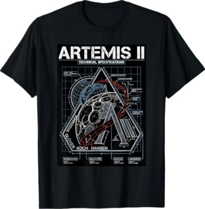 Artemis Ii Technical Specifications Moon Mission Blueprint Tshirt S
