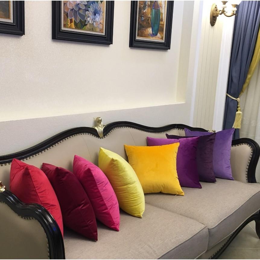 Style Contemporary Simple Solid Color Velvet Pillowcase Home Decorative Cover Cushion