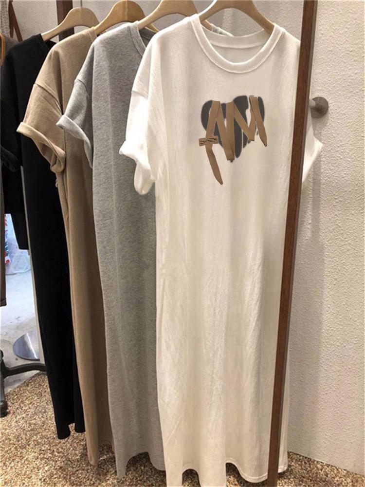 Robe d'été pour femme, style coréen, ample, mi-longue, au-dessus du genou, décontractée