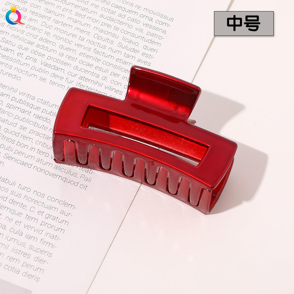 Korean Acrylic Red Geometric Hair Claw for Women Fashion Small Large Square Hair Crabs Clip Clamps Girls Hair Accessories