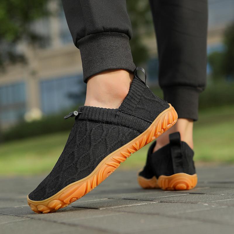 New barefoot shoes men's one-pedal breathable fly-woven soft-soled indoor fitness shoes outdoor casual walking shoes