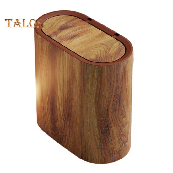 

Сучасний кошик для сміття великої місткості Кошик для сміття з мармуровим малюнком Багатоцільове використання для ванної кімнати Вузький маленький сміттєвий бак із кришкою коричневий