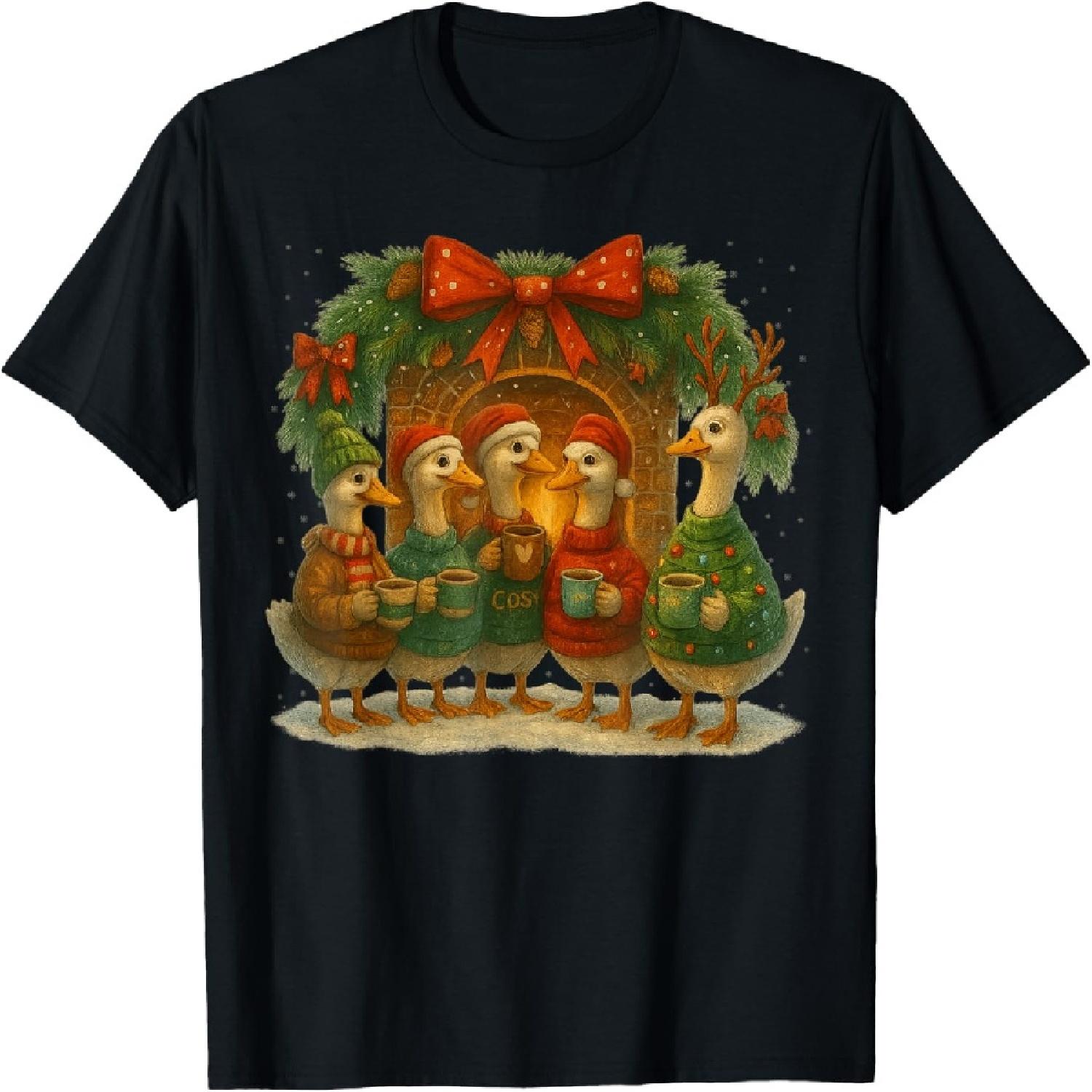 Рождество_ Дед Мороз Гусь Merry Goosmas Глупый Гусь Рождественская Футболка XXXXXL разноцветный