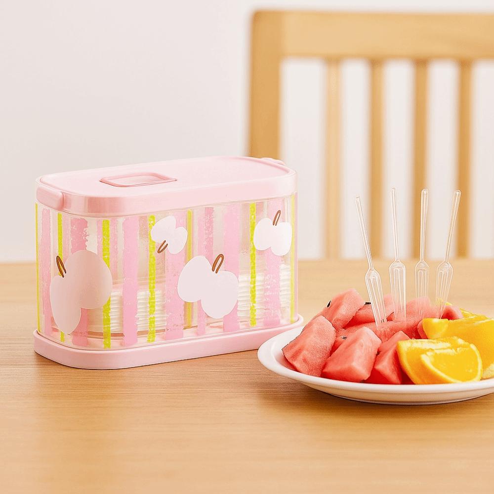 Transparent Disposable Fruit Fork Storage Box Reusable Fork Organizer  Party Use