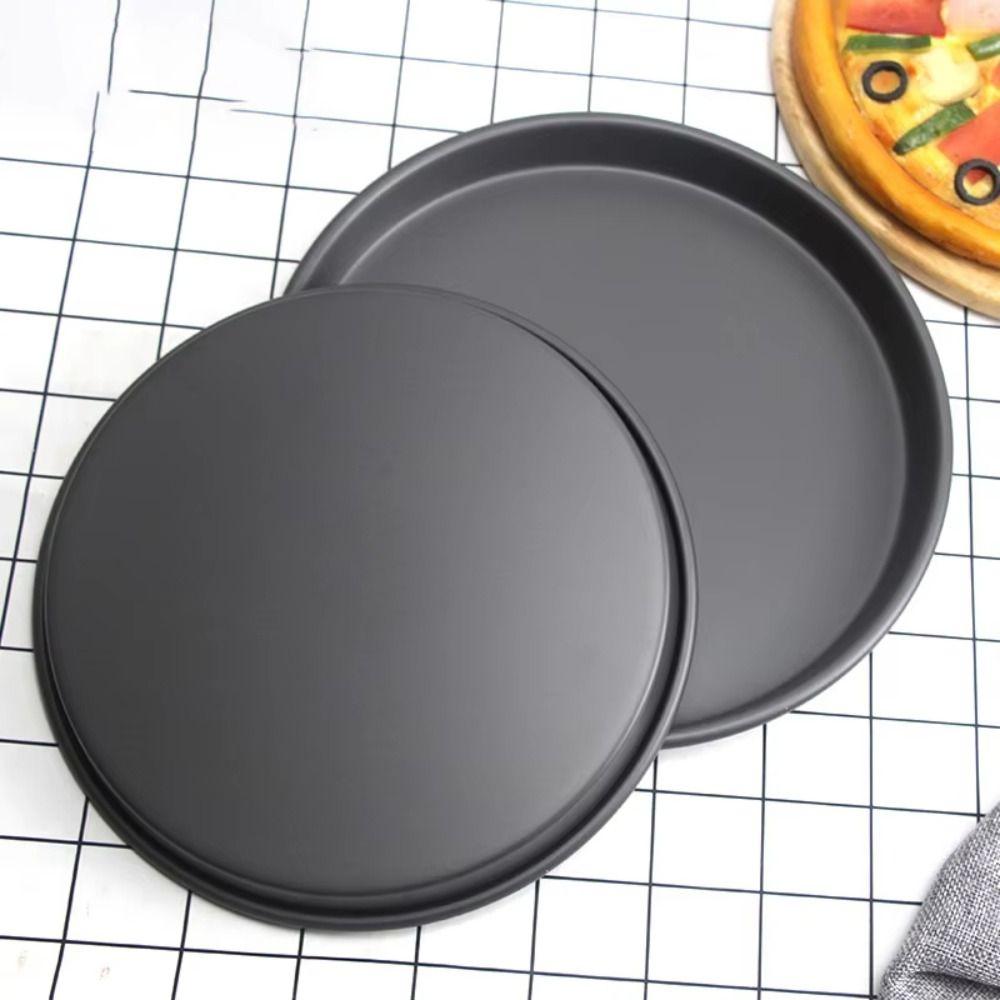 3Pcs/Set Carbon Steel Pizza Pan Easy Demoulding Non-Stick Pizza Oven Tray Easy To Clean Professional Pizza Mould Home Use