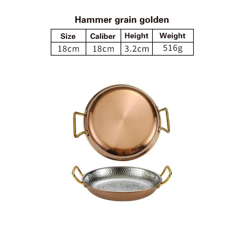 304 stainless steel Spanish seafood rice pot Commercial crayfish plate Flat bottom stewed rice pot Double ear frying pan hotpot