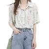 Hong Kong-Inspired Ink Wash Sun Protection Short Sleeve Shirt for Women