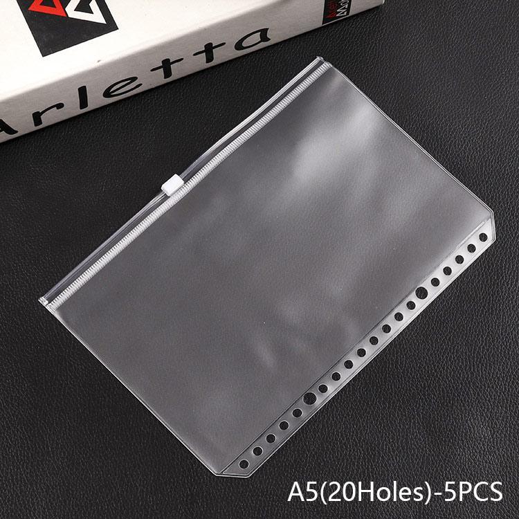5pcs Transparent Zipper PVC Storage Bag Antioxidant Matte A5/A6 Cash Envelope Information Storage Folder School Office Supplies