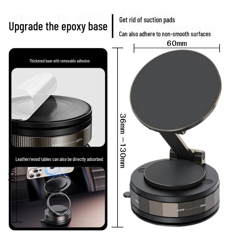 Magnetic 360° Rotating Car and Desktop Phone Holder with Vacuum Suction Cup