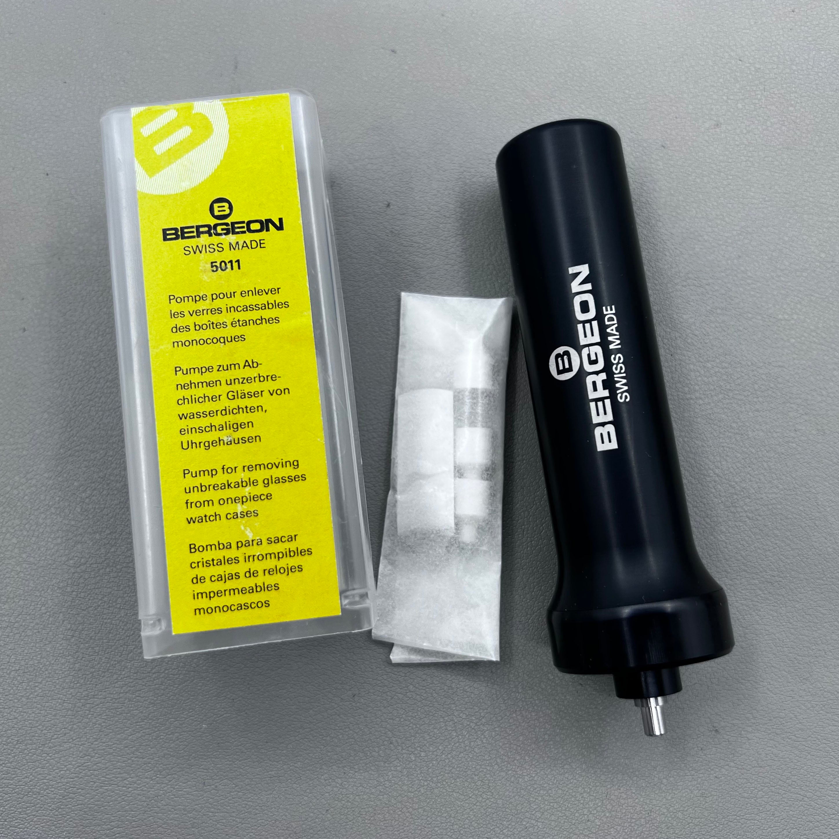 Швейцарский насос Bergeon 5011 для снятия стекла с корпуса часов для моноблочных корпусов