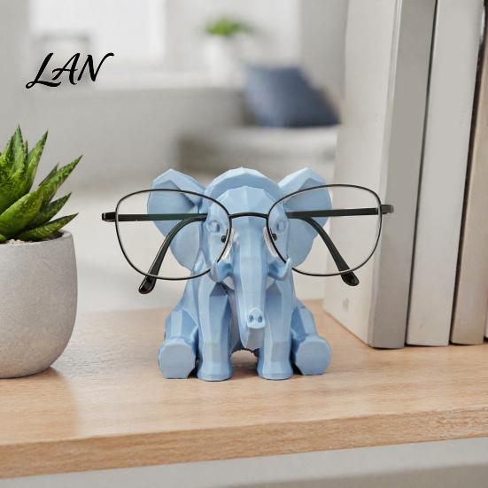 Detailed Home Accents Elephant Shape Glasses Frame, 3D Printed Hand Carved Living Room Ornament Holder, Decorative for Office Desk Intricately Decor