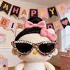 2026 Birthday Girl Sunglasses Cat Eye Frame Candy Sprinkle Embellished UV Blocking Party Sun Glasses Eyewear KJ220