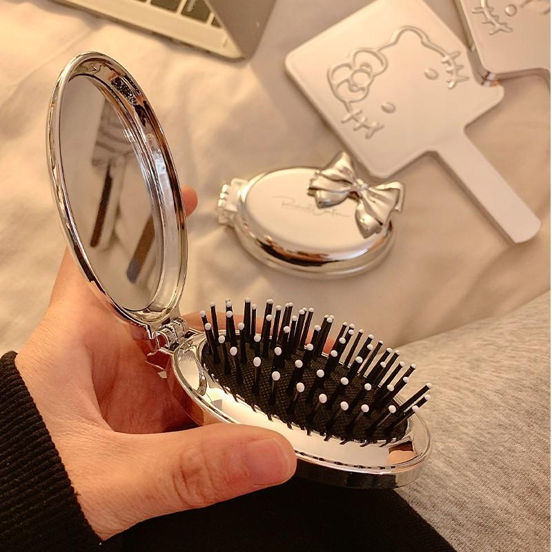 2 in 1 Foldable Comb & Mirror Portable Air Cushion Massage Comb for Travel 1#