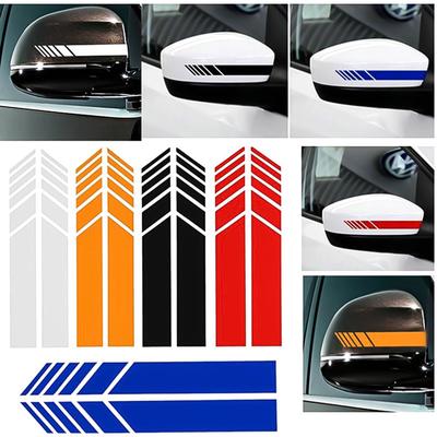 2Pcs Graphic Car Sticker Vinyl Rearview Mirror Decal DIY Reflective Strip Car Stickers
