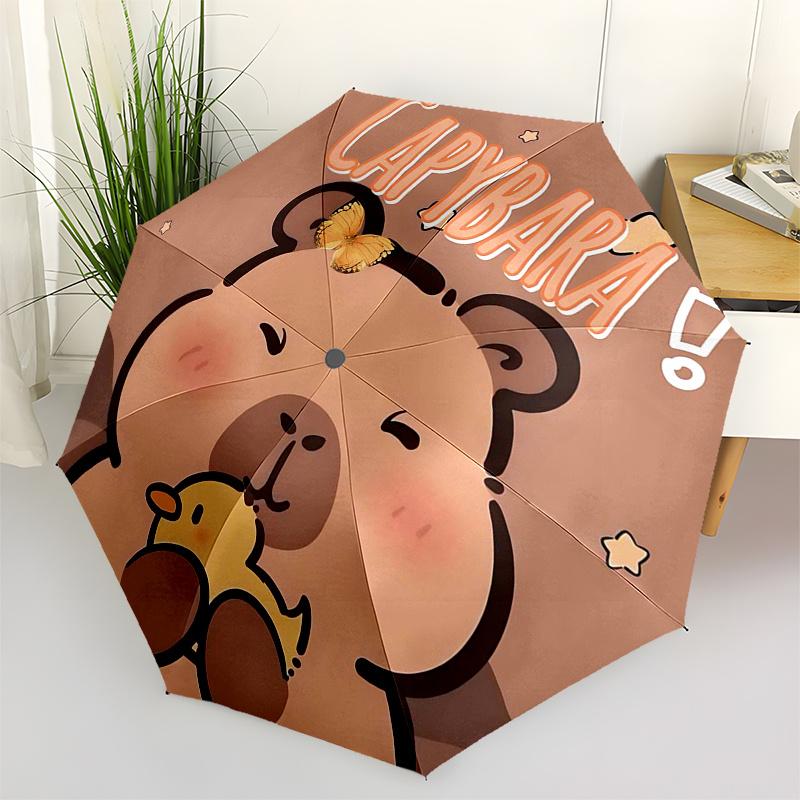 

Capybara Themed Travel Umbrella-8 Ribs Automatic Opening and Closing, Portable Folding Design, Compact and Stylish Umbrella Suitable for Out
