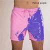 Fargeskiftende badebukse for menn Uformelle strandshorts Løse svømmebukse