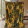Leopard and Palm Jungle Print 1 Theme blanket Lightweight Warm Flannel Blanket Decorative Throw Blanket for Home Decoration