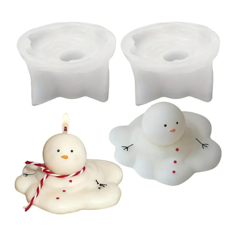 

Pack of 2 Food Grade Silicone Mould for Home Melting Snowman Candle Safe Materials for Family Activity and Craft 1