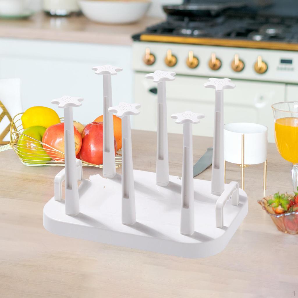 Bottle Rack Coffee Mug Water Cup Double Handles Multipurpose Drainer Stand for