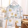 New Spring/Summer Cotton Baby Pajama Set - A-Grade Thin Cartoon Design for Boys & Girls (0-2 Years)