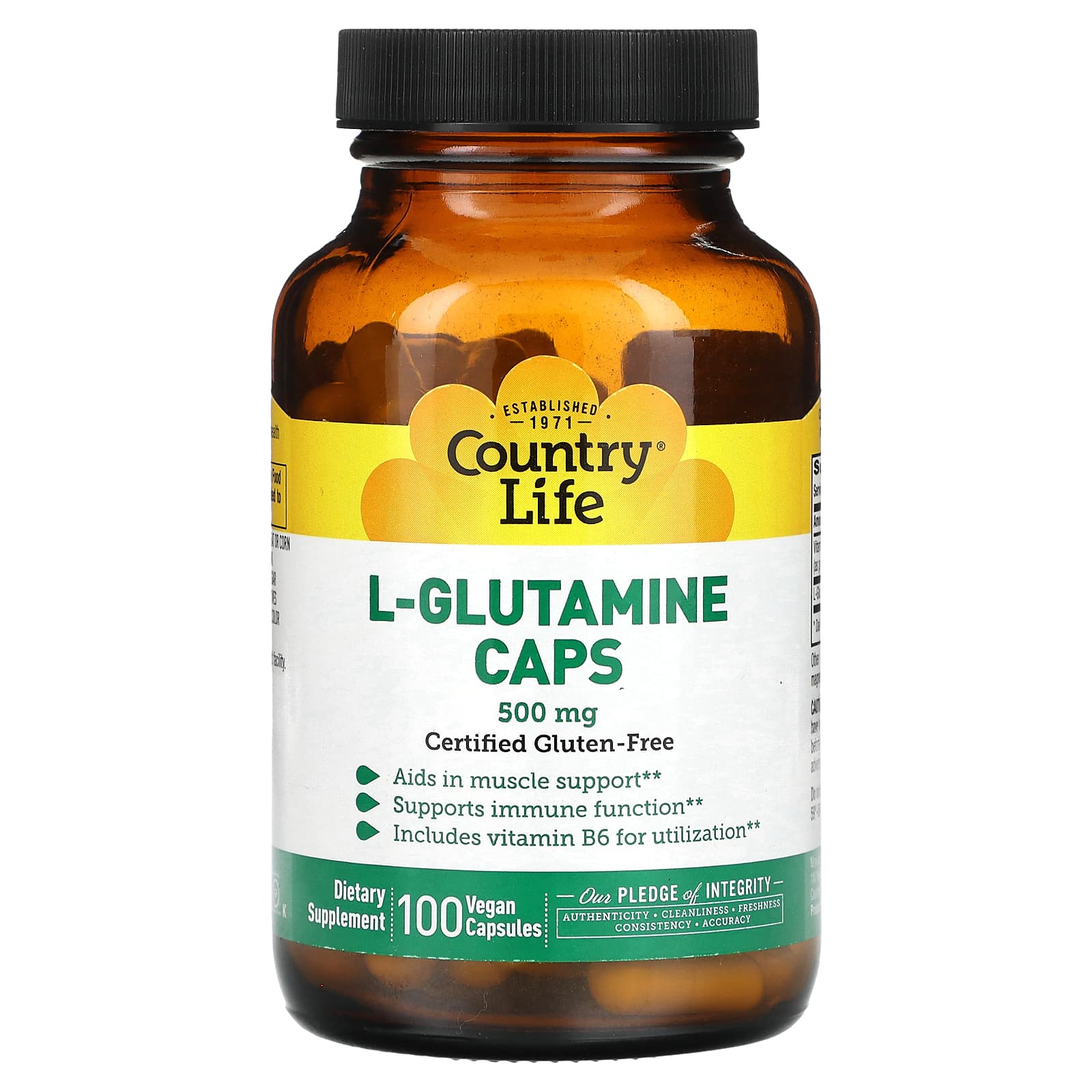 

L Glutamine Capsules, 500 Mg, 100 Vegan Capsules