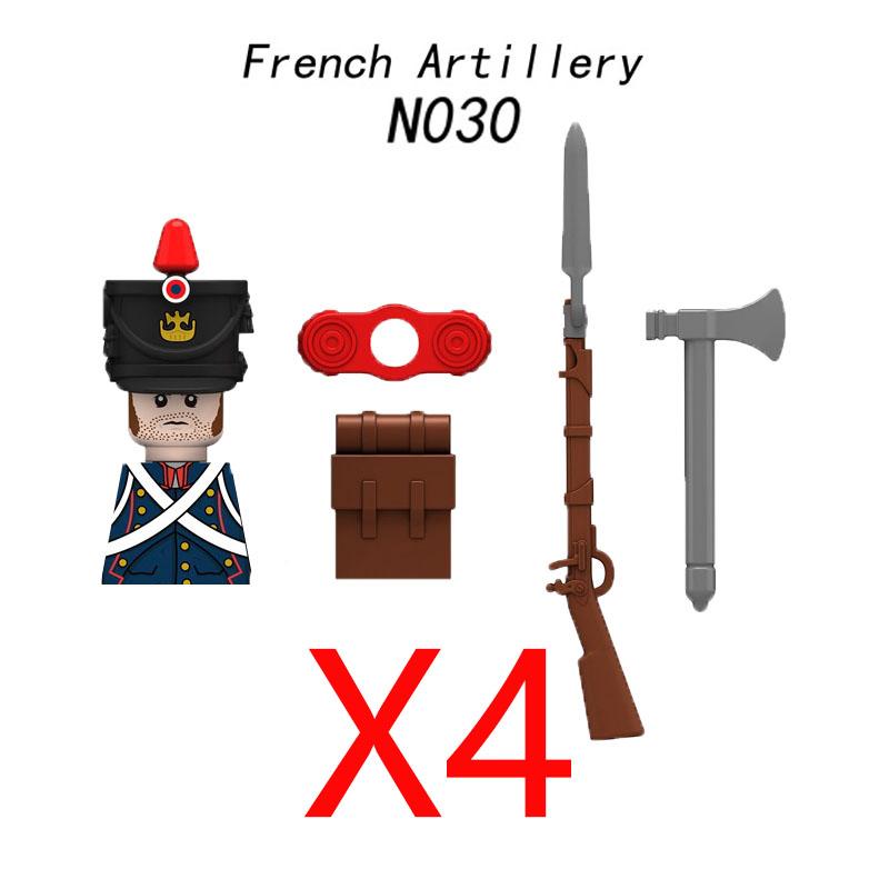 Military Medieval Building Blocks Napoleonic Wars Castle Knight Soldier Figures Weapons Guns British French Army Infantry MOC