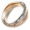 Trinity Ring 0.1" Band K18 Gold (YGxPGxWG) #5.6(US Size) 7.45g Women Used