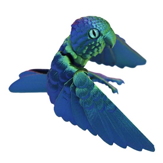 

3D Printed Flexible Parrot Model Articulated Bird Figurine with Wing And Movable Joint Collectible Animal Ornaments for Home Office Decor