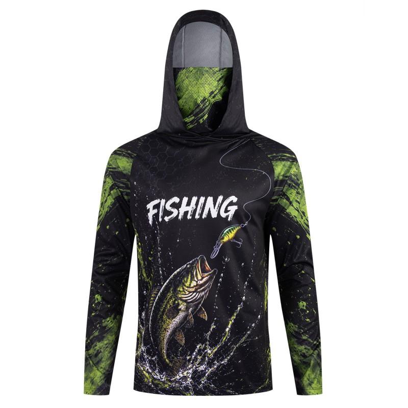 Quick-Dry Breathable Fishing Shirt Long Sleeve Hooded UV Protection Outdoor Sport Apparel Men Fall