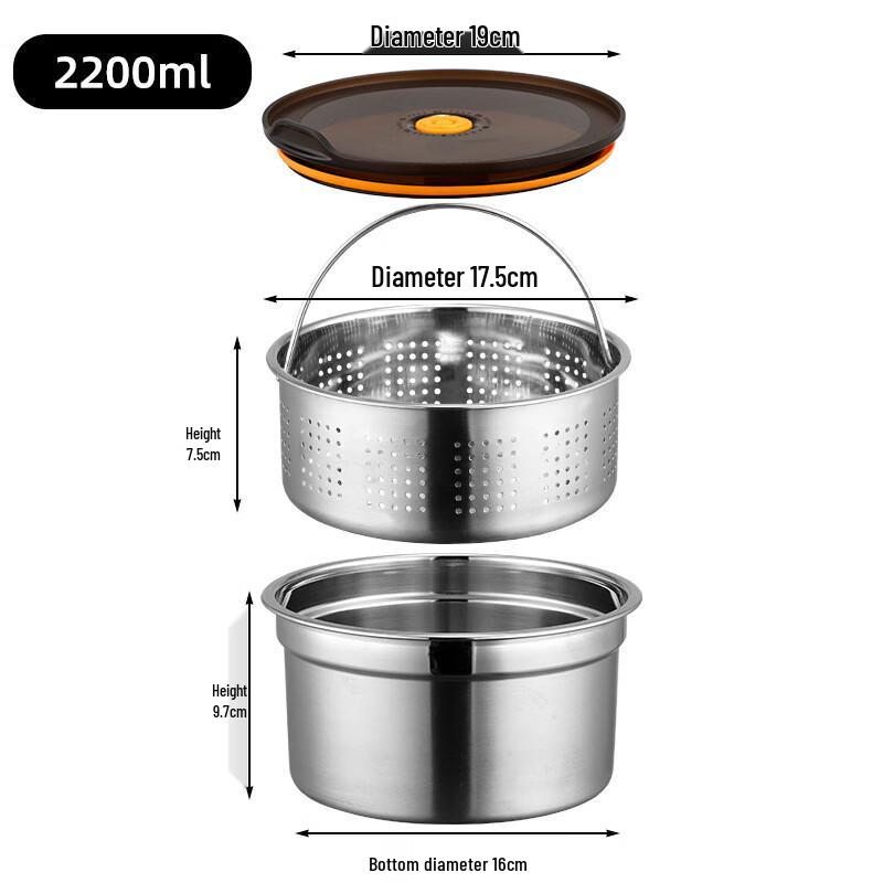 ZISIZ 304 Stainless Steel Fresh-keeping Box