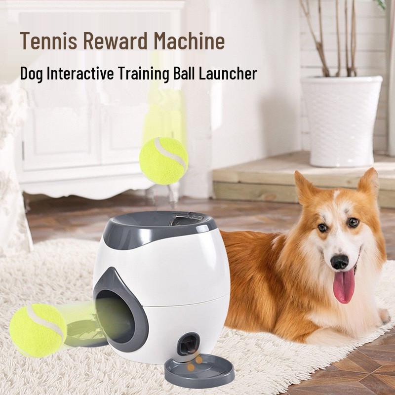 Interactive Dog Treat Launcher and Tennis Ball Dispenser